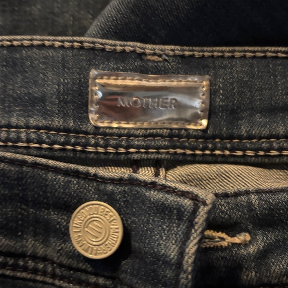 MOTHER Blue Distressed Flare Jeans - Picture 2 of 6